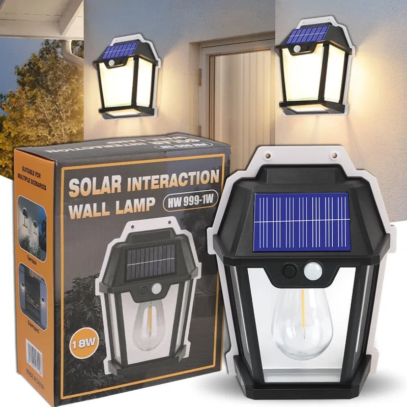 Lámpara solar recargable con sensor automático 18w exteriorimpermeable noche apagones luz emergencia