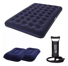 Colchón inflable 2 plazas+Inflador+Almohada Bestway Camping Aire libre Senderismo Viaje 139x190cm