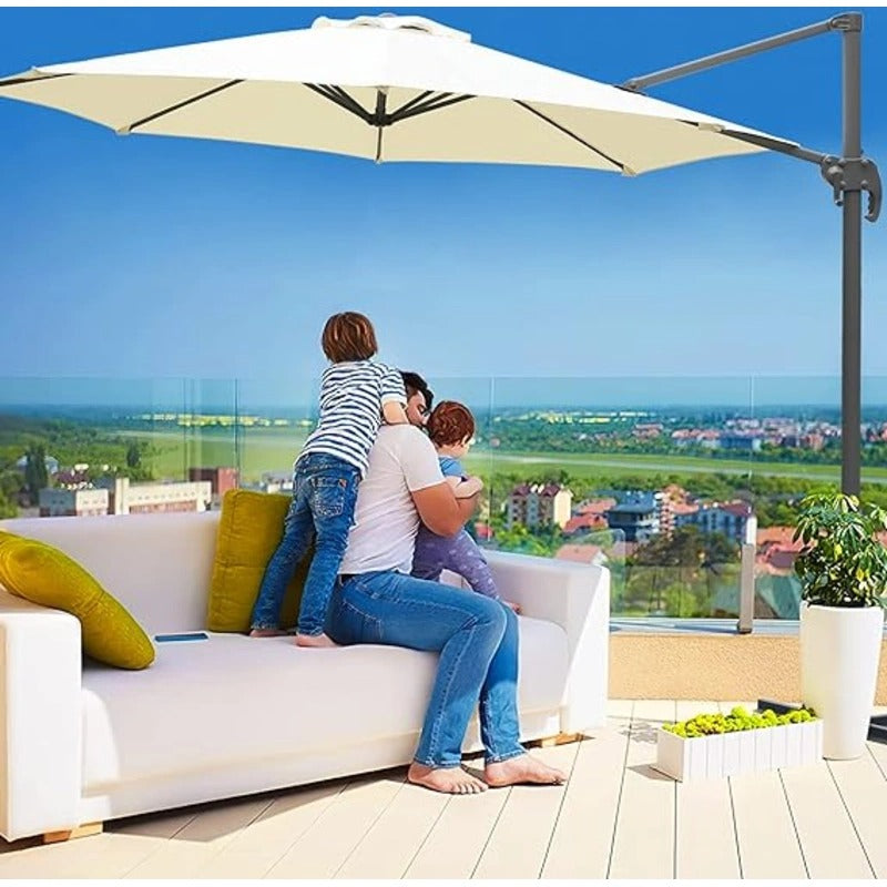 Sombrilla/Parasol 3x3m plegable Protección Uv  jardín patio sol playa terraza restaurant piscina