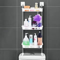 Repisa estante con 3 niveles multifuncional blanca para baño armable hogar