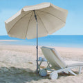 Sombrilla Parasol beig 225cm reclinable varios niveles jardin/exteriores/playa/sol/proteccion/bar