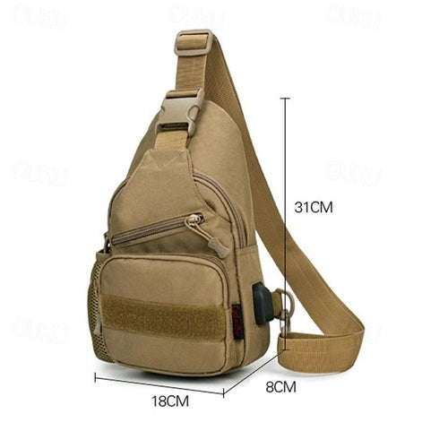 Bolso/mochila táctica cruzada impermeable pesca senderismo camping viaje moto lluvia