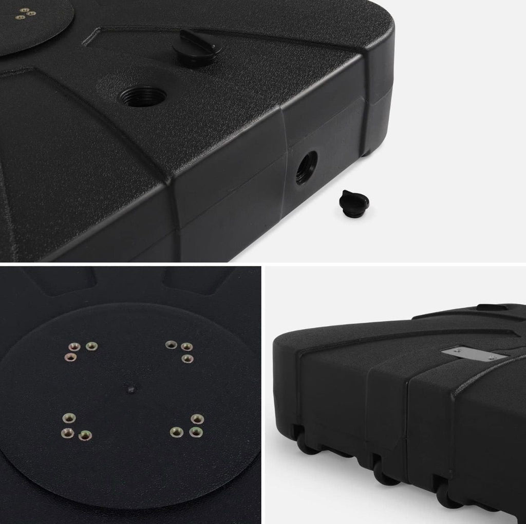 Base Metálica Rodable 80 Kg Parasol Sombrilla Jardín Patio Exteriores