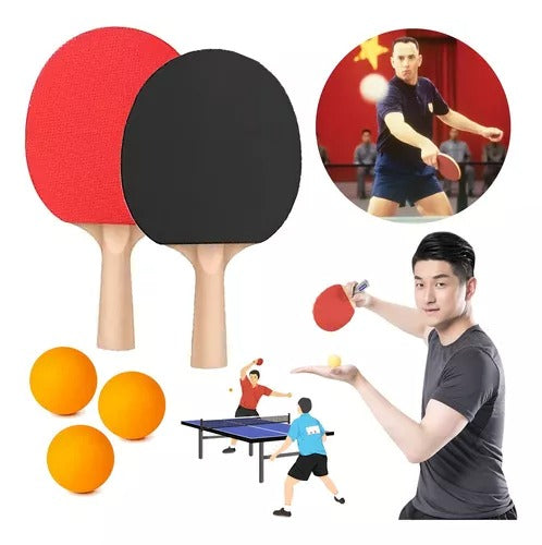 RAQUETAS DE PING PONG + 3 PELOTAS - DEPORTE JUEGO TENIS ENTRETENIMIENTO