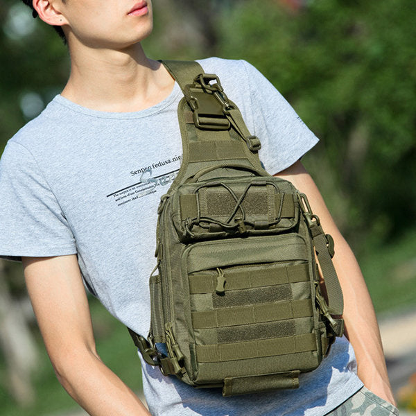 Bolso/mochila táctica cruzada impermeable pesca senderismo camping viaje moto lluvia