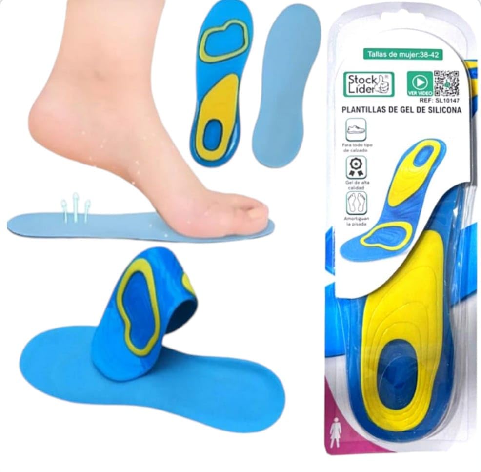 Plantilla deportiva de gel calzado tallas 38-40 deporte trabajo gym descanso pies zapatos suavidad