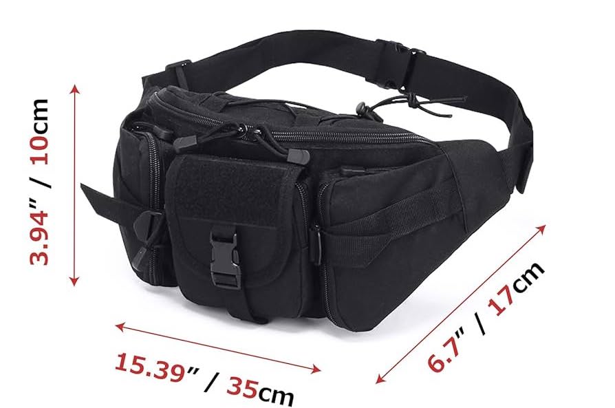 Cangurera/Riñonera táctica impermeable seguridad trabajo guardia portarma policia multifuncion cint