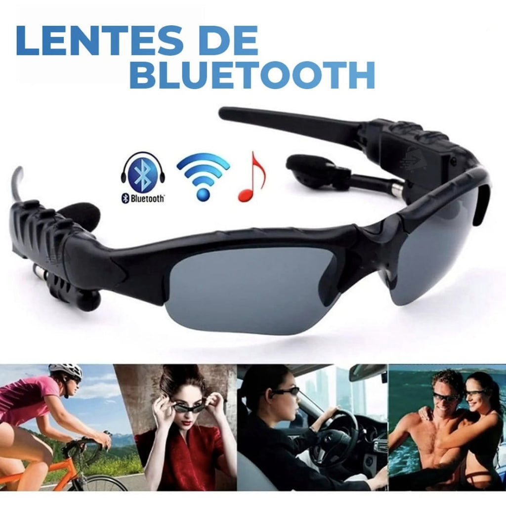 Gafas Lentes de Sol con Bluetooth y Audifonos Incorporados Protección UV Viendo Deportes