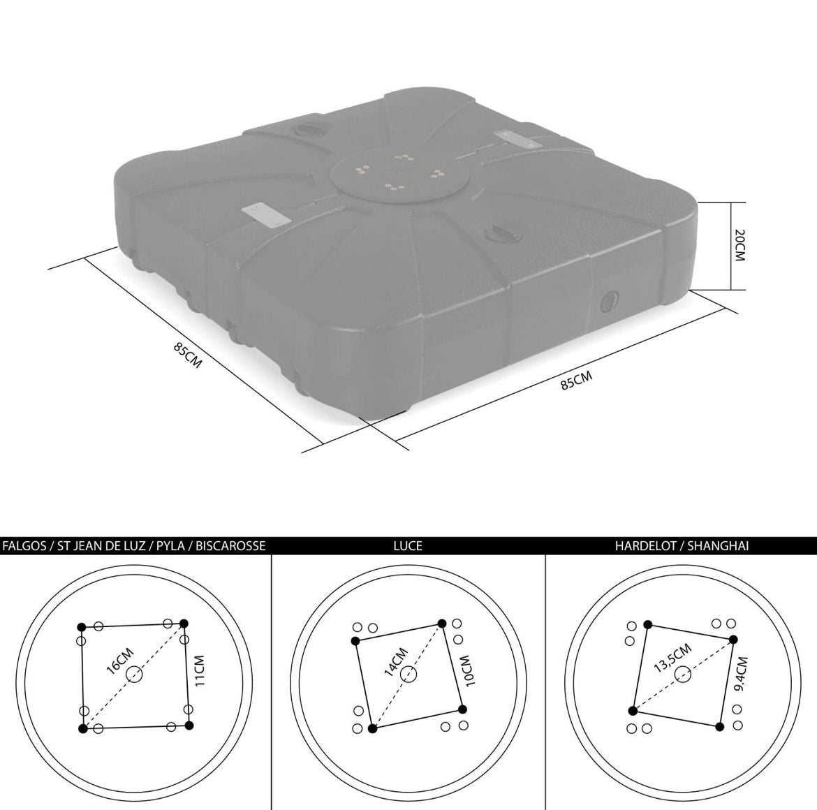 Base Metálica Rodable 80 Kg Parasol Sombrilla Jardín Patio Exteriores