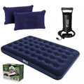 Colchón inflable 2 plazas+Inflador+Almohada Bestway Camping Aire libre Senderismo Viaje 139x190cm