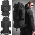 Mochila táctica impermeable 100L con espaldar rígido y funda protectora camping militar viaje sender