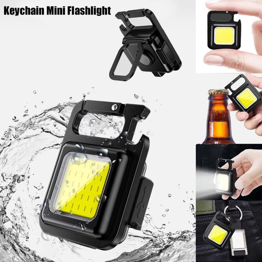 Linterna/llavero táctico multifuncional recargable impermeable bicicleta magnético descorchador led