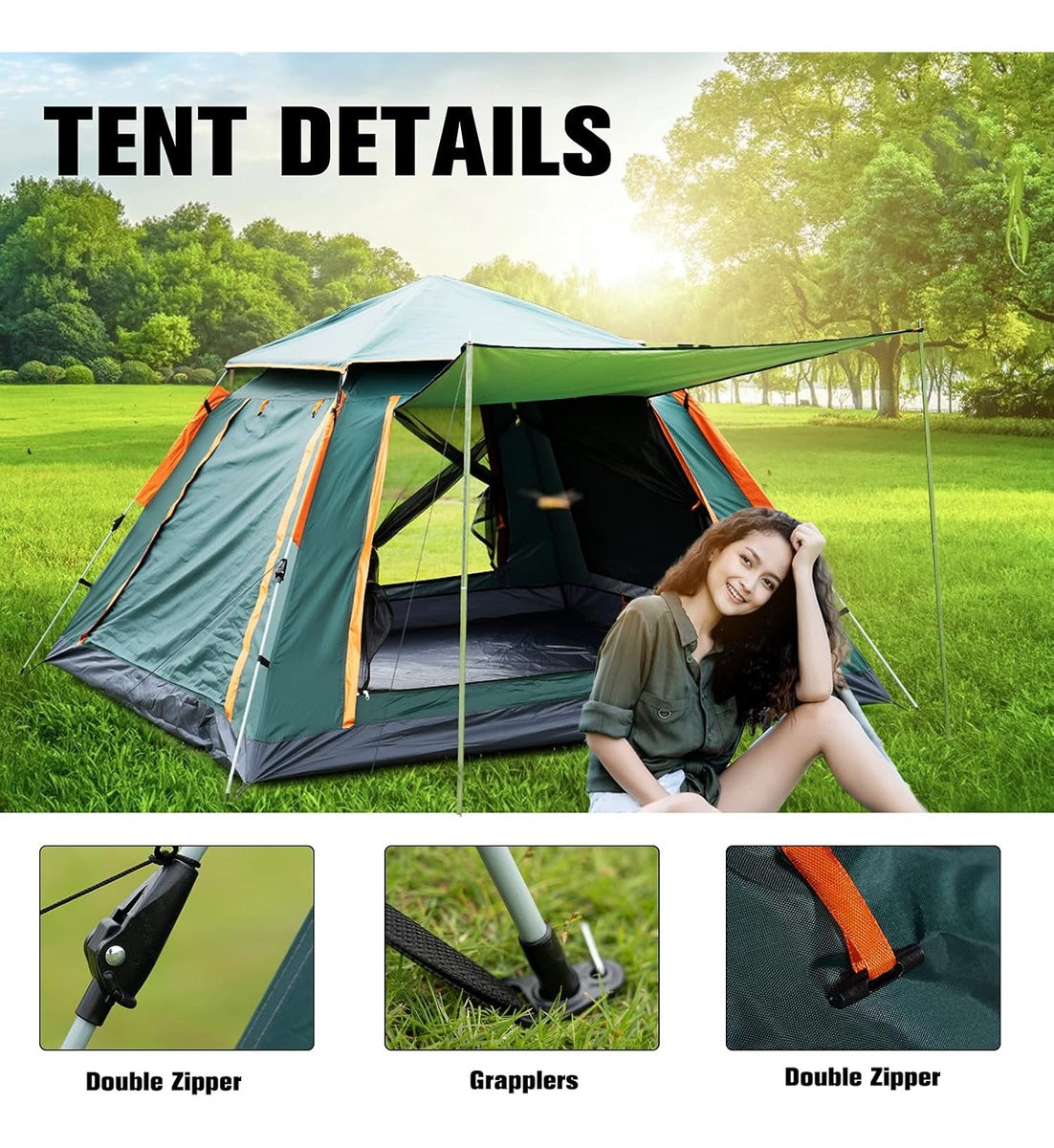 Carpa Automática Plegable Impermeable nuevo modelo camping-playa-lluvia-montaña-viaje 4-5 personas