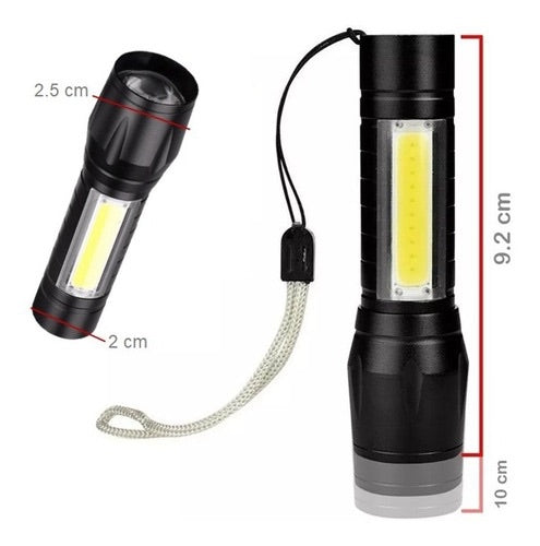 Linterna táctica 3 niveles recargable camping