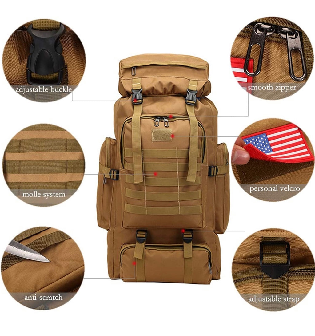 Mochila táctica impermeable 85L camping militar viaje senderismo trabajo montaña