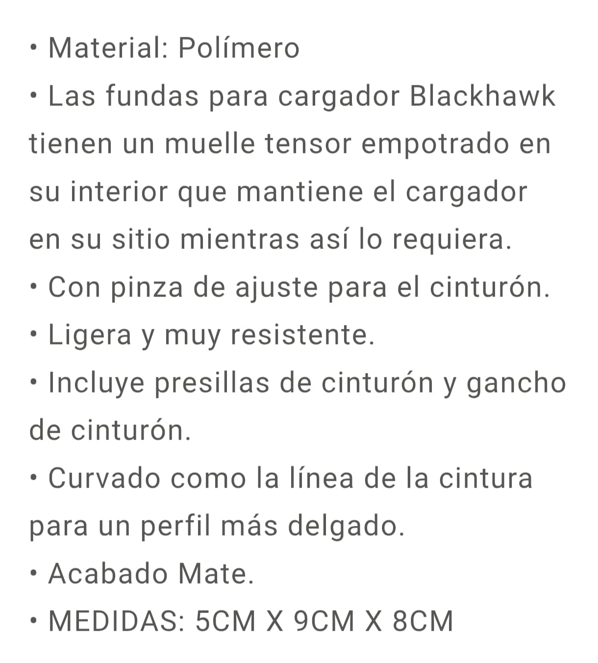 Porta Alimentadora Doble Hilera Blackhawk Universal Seguridad Policia Guardia Protección