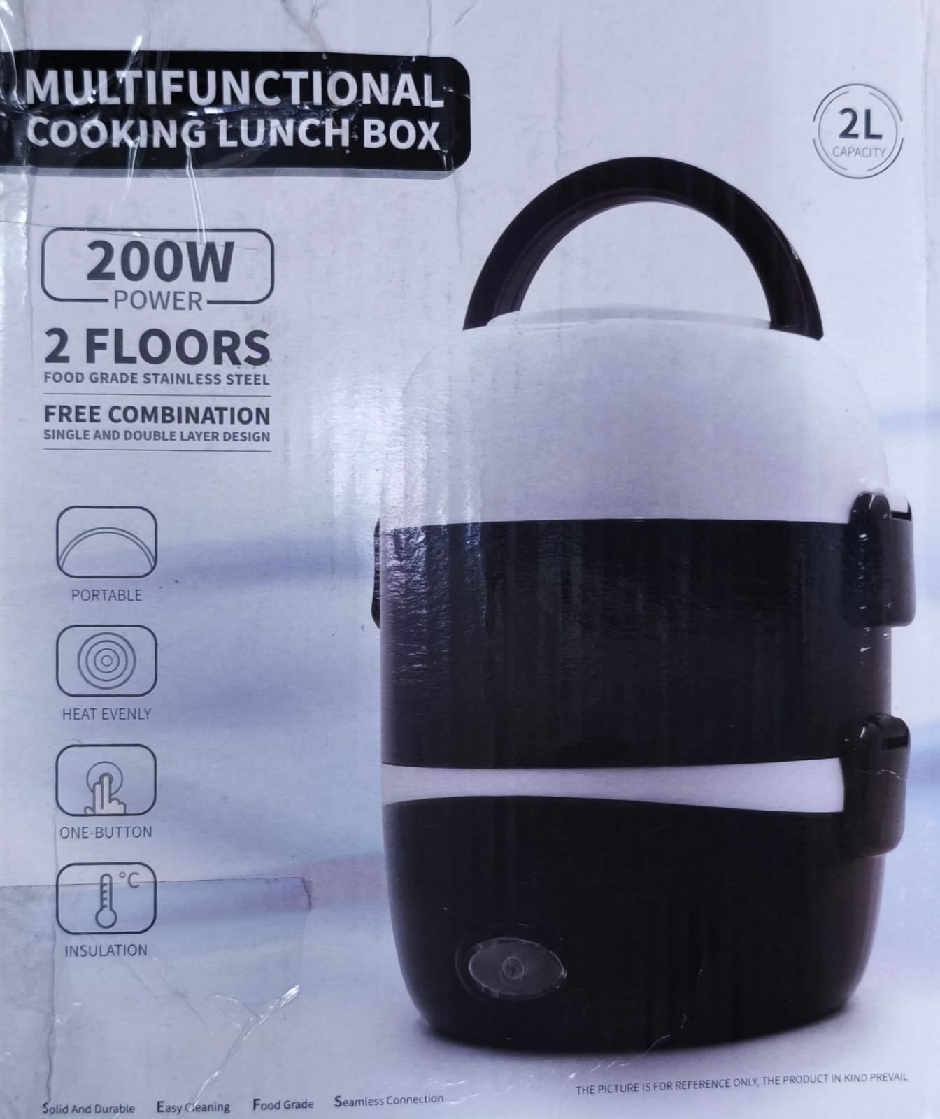 Lonchera Multifuncional Electrica de acero inoxidable 200w Portátil 2L