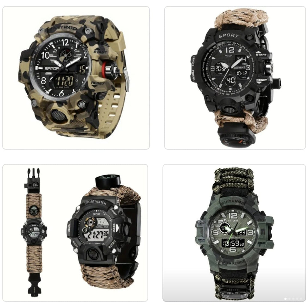 Reloj Táctico Supervivencia Pixelado Camuflaje camping senderismo policía militar seguridad trabajo