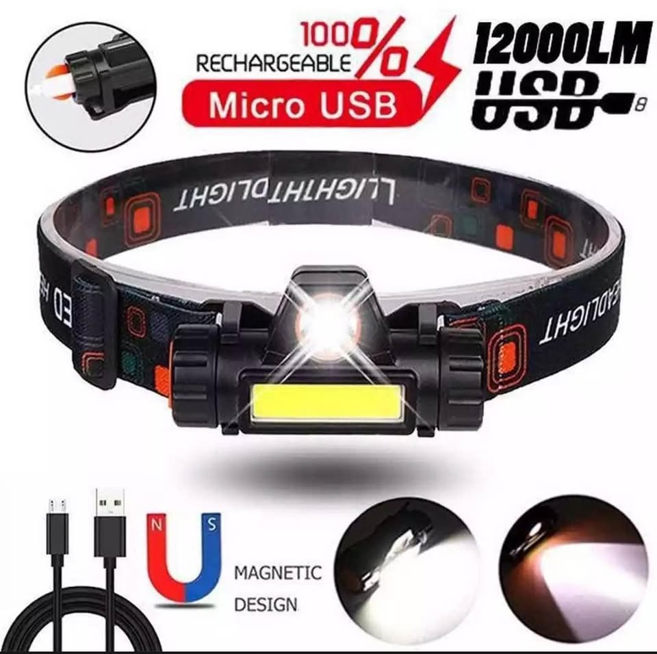 Linterna táctica recargable impermeable luz led con imán y cinta camping senderismo noche trabajo