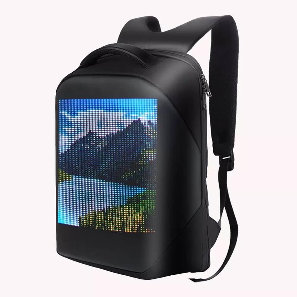 Mochila con Pantalla Panel Led Inalámbrica Bluetooth Wifi Publicidad Laptop Trabajo Moto Bici Clase