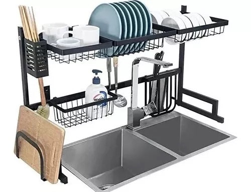 Escurreplatos organizador platero 85cm 2 niveles lavabo cocina hogar
