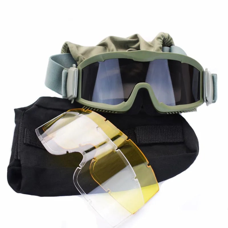 Kit Gafas tácticas intercambiables seguridad airsoft policía militar trabajo protección sol UV moto