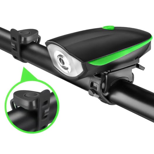 Foco/luz Led Recargable con bocina/pito bicicleta waterproof varios niveles ciclismo deporte noche