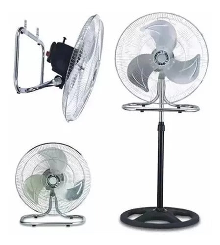 Ventilador 3en1 industrial 10y18 pulgadas con Pedestal, 3 velocidades, piso, pared, techo, trabajo