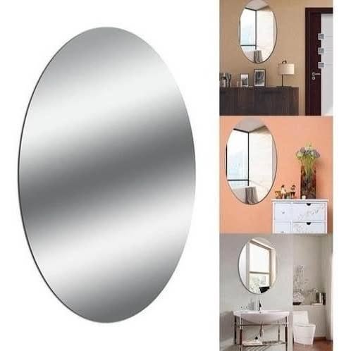 Lamina de Espejo Ovalado Dormitorio Tocador Belleza Baño 27cm