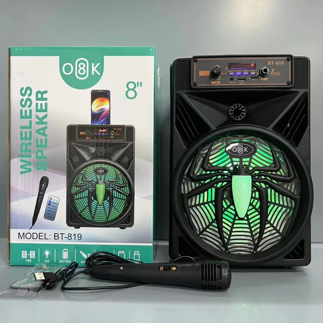 Parlante altavoz  Spiderman 8” micrófono control Bluetooth Radio usb microsd  luces portacelular aux