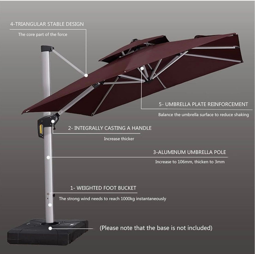 Parasol Sombrilla Plegable 5 metros(4x3m) Jardín Patio Exterior Playa Restaurant Bar RootOff Piscina