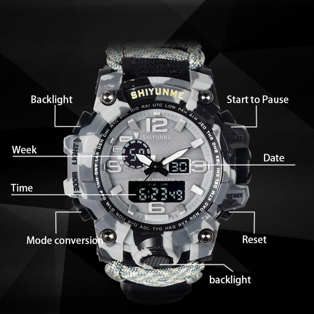 Reloj Táctico Supervivencia Pixelado Camuflaje camping senderismo policía militar seguridad trabajo