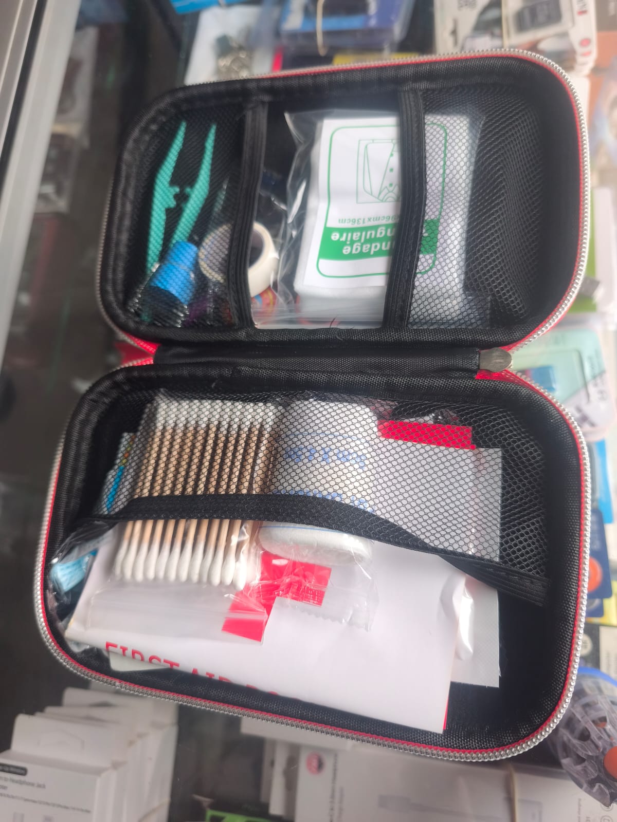 Estuche Botiquín Kit de Supervivencia 14pz. Primeros Aux. Camping Senderismo Pesca Militar Rescate