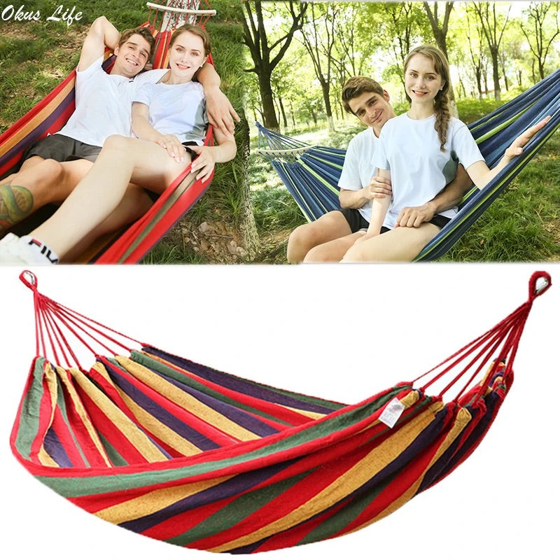 Hamaca playera 200kg bicolor descanso jardín aire libre exterior patio vacaciones camping