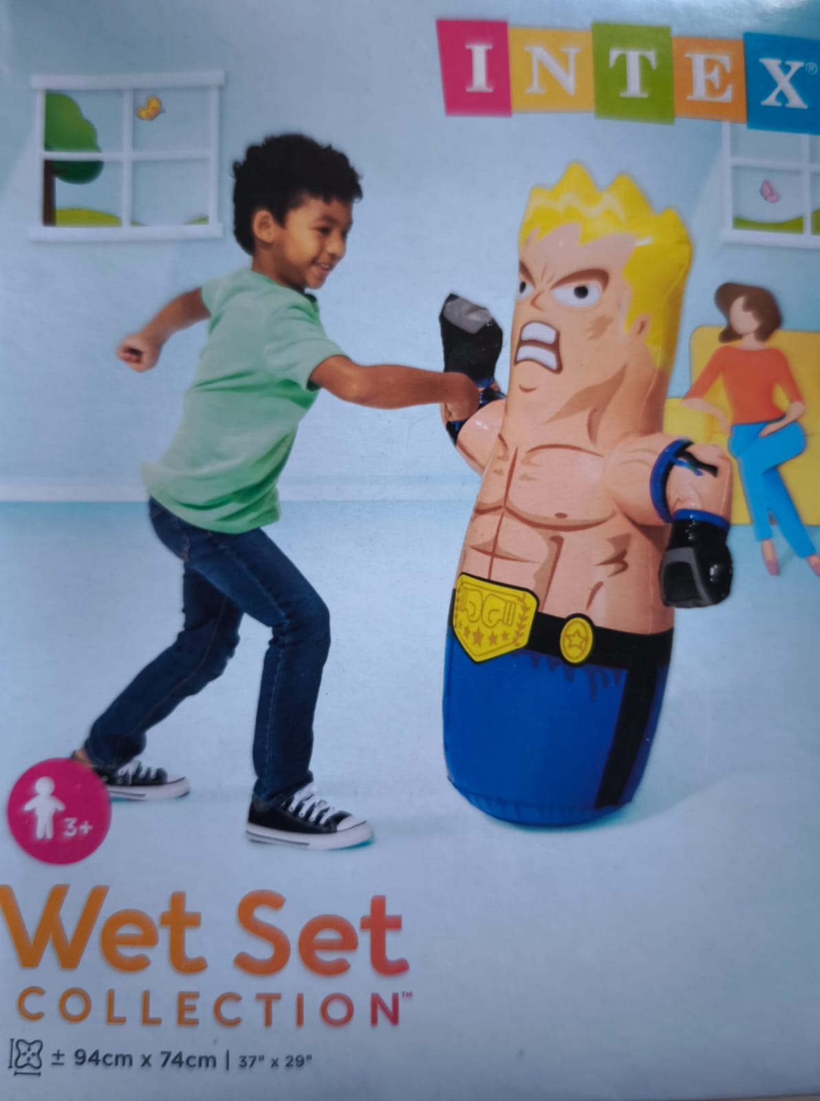 Muñeco Inflable Boxeador Intex Juguete Juego Diversión Entretenimiento Regalo Cumpleaños Navidad