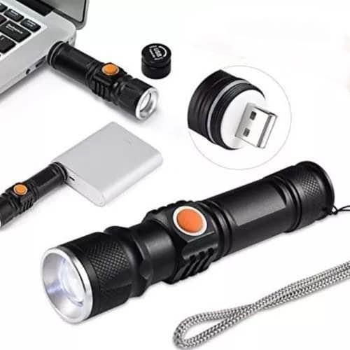 Linterna Táctica Recargable usb potente impermeable camping seguridad noche