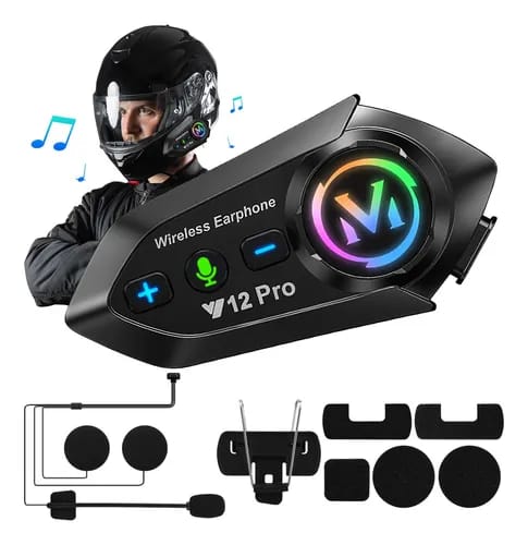 Intercomunicador para Motociclista Casco Audífonos Bluetooth Música Viajes Trabajo
