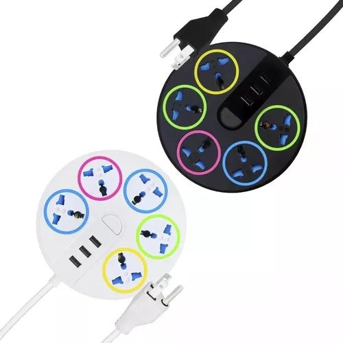 Extensión usb enchufe multifuncional 8 servicios europeo Celular tomacorriente oficina estudio