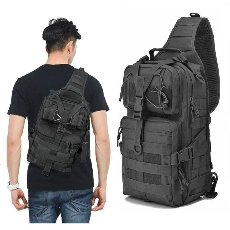Mochila táctica cruzada 30L impermeable viaje camping pesca moto bici trabajo seguridad militar