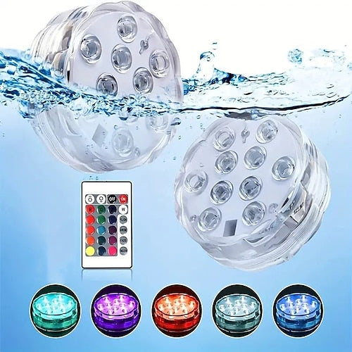 Luces Led Multicolores para piscina yacuzzi color RGB control remoto alberca decoración