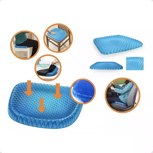 COJIN/ACIENTO DE GEL PARA SILLA AUTO CARRO CAMIONETA TRABAJO CHOFER TAXI BUS OFICINA VIAJE