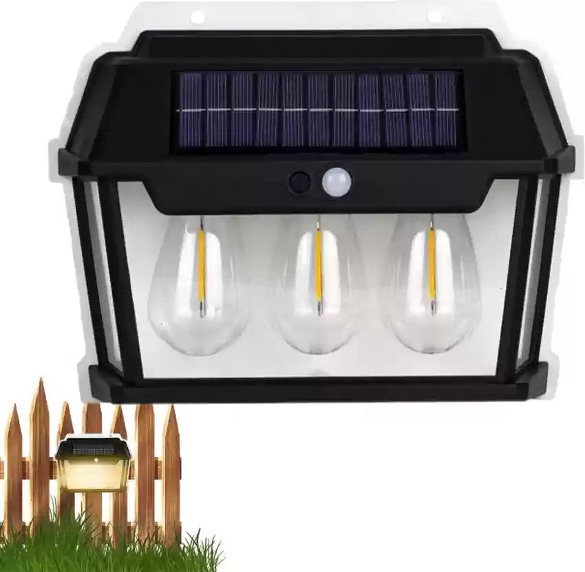Lámpara solar recargable con sensor automático 38w impermeable 3 focos noche apagones luz emergencia