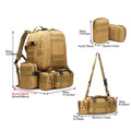 Mochila Táctica Desmontable impermeable 65 litros camping senderismo Policia Militar Moto Viaje