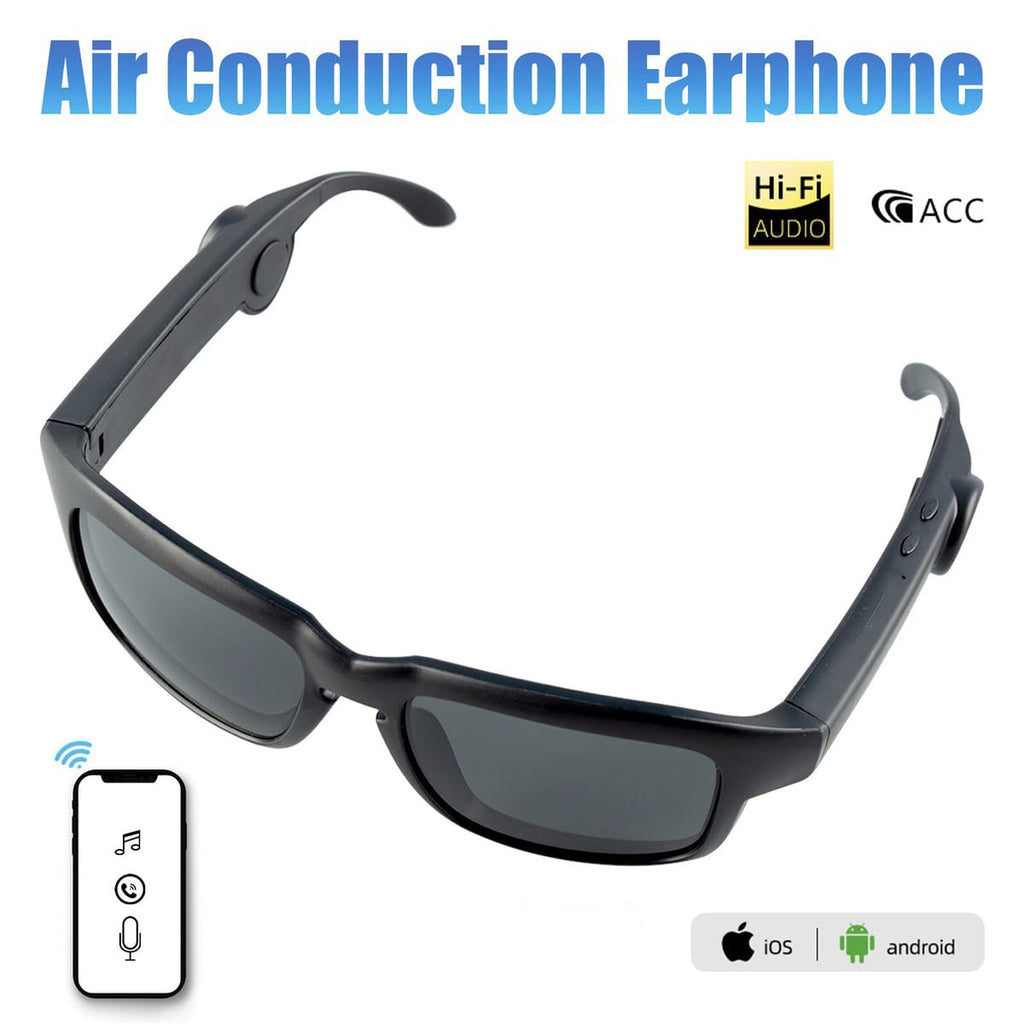 Gafas Lentes de Sol con Bluetooth y Audifonos Incorporados Protección UV Viendo Deportes