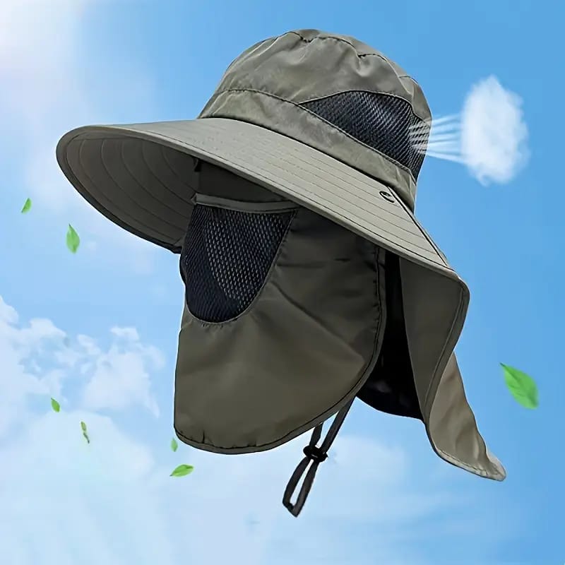 Sombrero De Pesca Con Protector Facial Para Camping Treking Senderismo Trabajo Protección Sol Calor