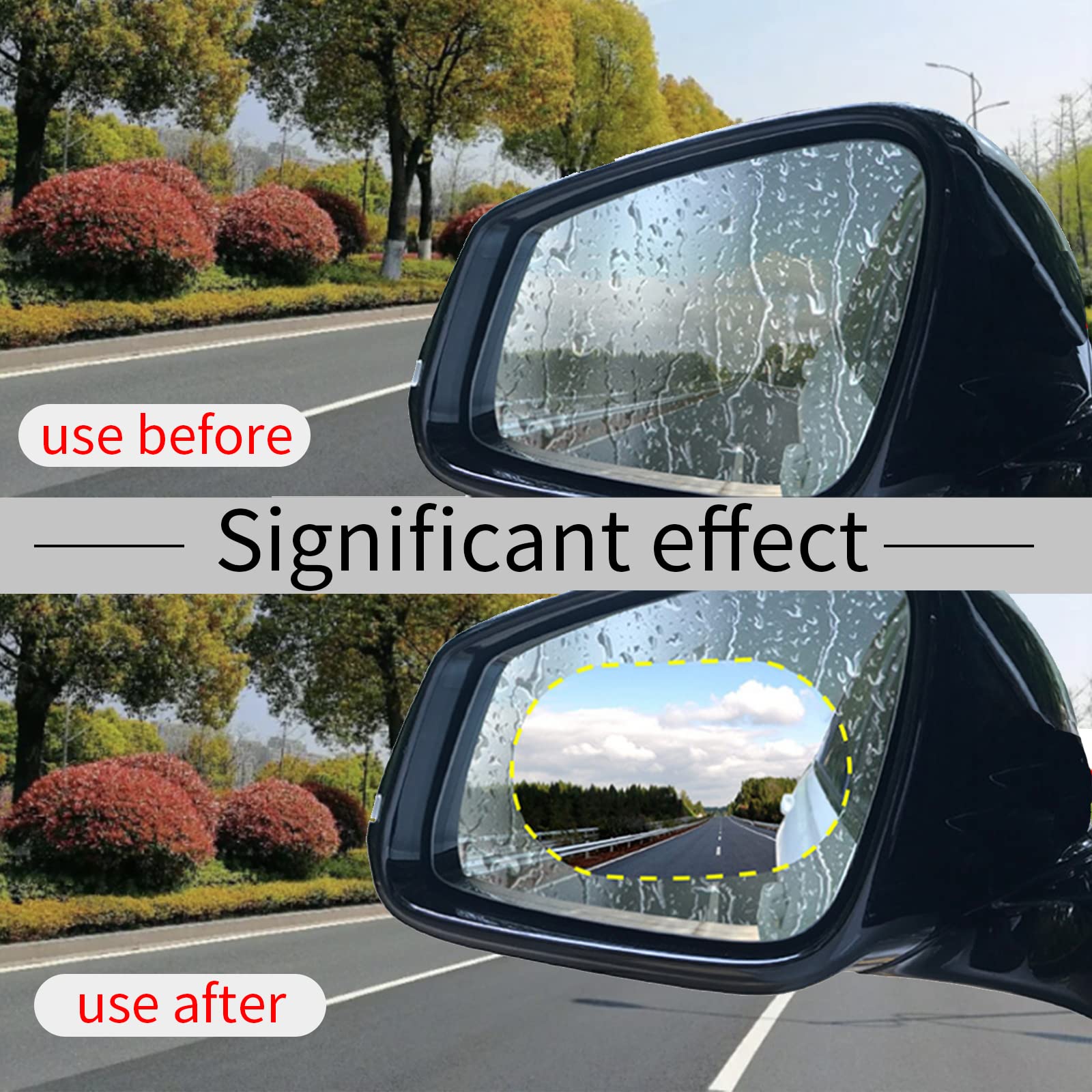 KIT ADHESIVO PARA ESPEJO RETROVISOR PARA AUTO ANTI LLUVIA INVIERNO EMPAÑO